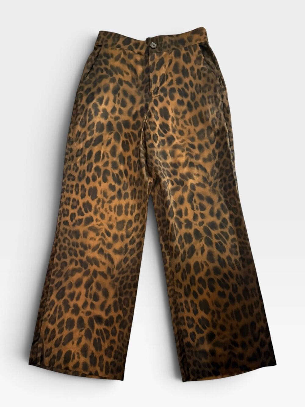 CAbi Dark Leopard Velvet Wide-Leg Party Pant with Comfort Back Waistband